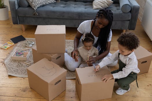 family moving into smaller home