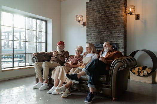 Image of a retired couple relaxing in their home