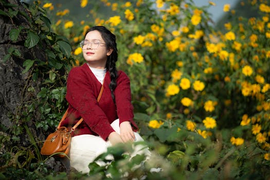 retiree enjoying a peaceful moment in their garden