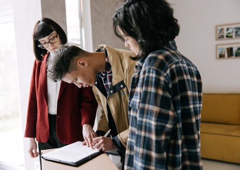 senior couple reviewing mortgage documents