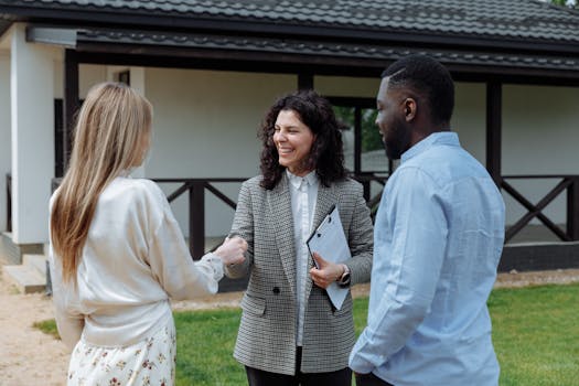 realtor showing a house to a retired couple