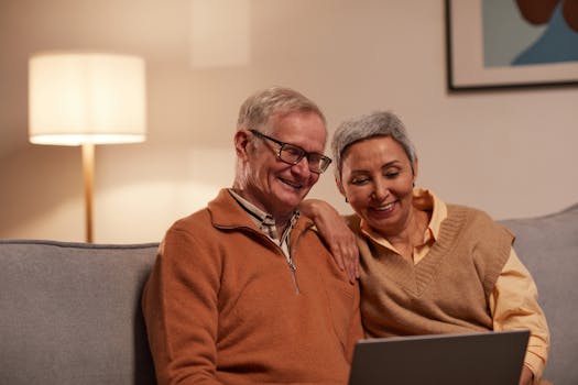 retired couple looking at a dream home