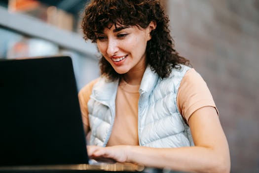 self-employed retiree working on a laptop