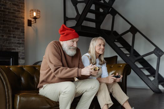 retired couple reviewing finances at home