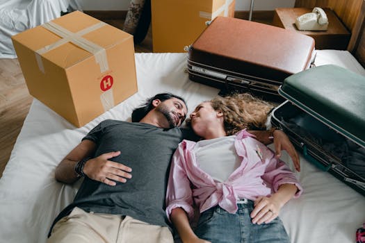 retired couple moving into new home