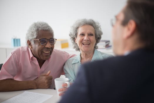 financial advisor meeting with retirees