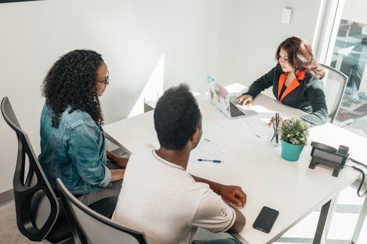 lawyer and client discussing documents