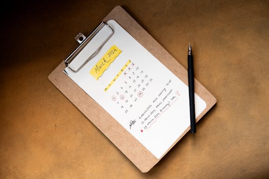 calendar with monthly payment reminders