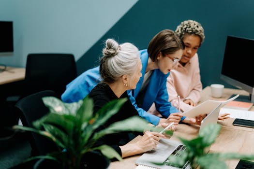 senior woman smiling while reviewing finances