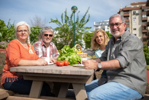 happy retired couple enjoying their garden