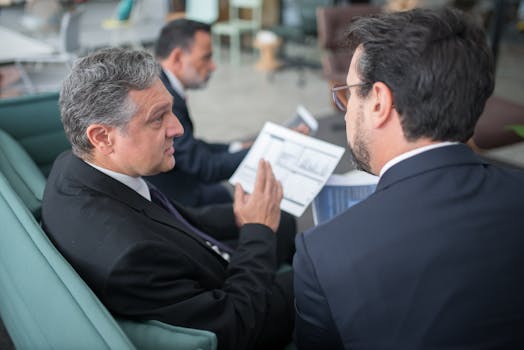 Illustration of a retiree consulting with a financial advisor